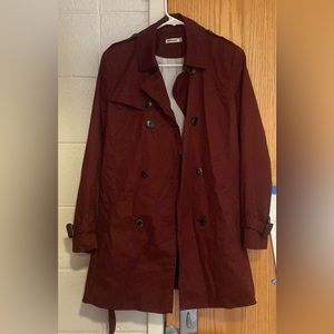Stradivarius Maroon Trench Coat